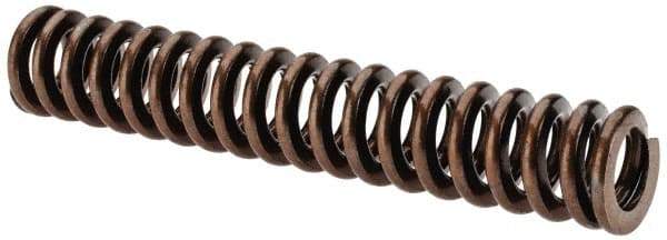 Associated Spring Raymond - 5/8" Hole Diam, 11/32" Rod Diam, 3-1/2" Free Length, Gold Die Spring - 128.1 Lb Max Deflection, 1.05" Max Deflection, Heavy Duty, Chromium Alloy Steel - Eagle Tool & Supply