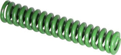 Associated Spring Raymond - 1/2" Hole Diam, 9/32" Rod Diam, 2-1/2" Free Length, Green Die Spring - 71.9 Lb Max Deflection, 0.63" Max Deflection, Extra Heavy Duty, Chromium Alloy Steel - Eagle Tool & Supply