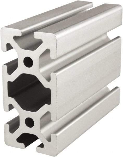 80/20 Inc. - 4 Meters Long x 40 mm Wide x 80 mm Deep, T-Slotted Aluminum Extrusion - Clear Anodized Finish - Eagle Tool & Supply