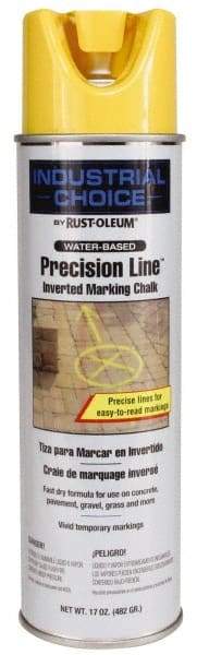 Rust-Oleum - 17 fl oz Yellow Marking Chalk - 500' to 530' Coverage at 1-1/4" Wide, Water-Based Formula - Eagle Tool & Supply