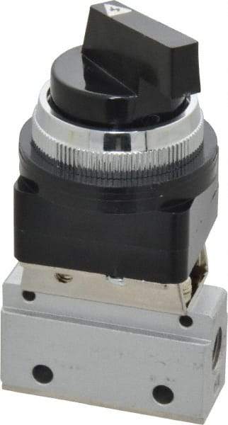 ARO/Ingersoll-Rand - 1/8" NPT Manual Mechanical Valve - 3-Way, 2 Position, Long Selector/Manual & 0.2 CV Rate - Eagle Tool & Supply