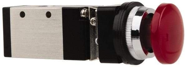 ARO/Ingersoll-Rand - 1/4" NPT Manual Mechanical Valve - 3-Way, 2 Position, Palm Button/Spring & 0.7 CV Rate - Eagle Tool & Supply