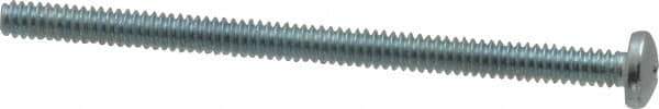Value Collection - #10-24 UNC, 3" Length Under Head Phillips Drive Machine Screw - Pan Head, Grade 2 Steel, Zinc-Plated Finish, Without Washer - Eagle Tool & Supply