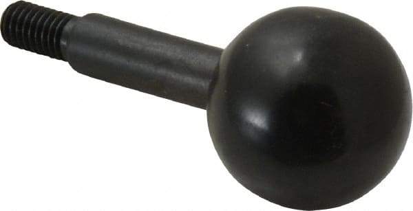Gibraltar - 10-32 Stem, 3/4" Knob Diam, 1/4" Shaft Diam, Gear Lever Arm with Ball Knob - 3/8" Thread Length, 1-1/2" Handle Length, Carbon Steel Shaft, Plastic Knob - Eagle Tool & Supply