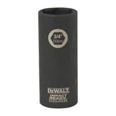 DeWALT - 3/8" Drive 3/4" Deep Impact Socket - 6 Points, 2-1/2" OAL - Eagle Tool & Supply