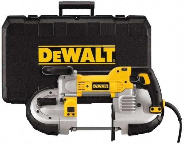 DeWALT - 120 Volt, Electric Handheld Bandsaw - 2.44 m Cord Length, 5 Inch (Round) and 5 x 4-3/4 Inch (Rectangular) Depth of Cut, 100 and 350 SFPM, 10 Amp - Eagle Tool & Supply