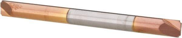 Accupro - 0.01" Radius, 1/8" Mill Diam, 2 Flute Solid Carbide Corner Rounding End Mill - Double End, TiCN Finish, 1-1/2" OAL, 1/8" Shank Diam - Eagle Tool & Supply