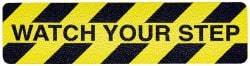 NMC - Black & Yellow Striped Anti-Slip Vinyl Tape - 1" Wide x 60' Long x 0.02" Thick, General Traffic - Eagle Tool & Supply