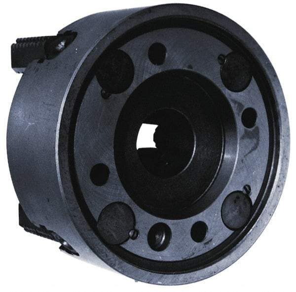 Bison - 4 Jaws, 32" Diam, Independent Manual Lathe Chuck - Plain Back Mount Spindle, Reversible, 300 Max RPM, 7-7/8" Through Hole Diam, Cast Iron - Eagle Tool & Supply
