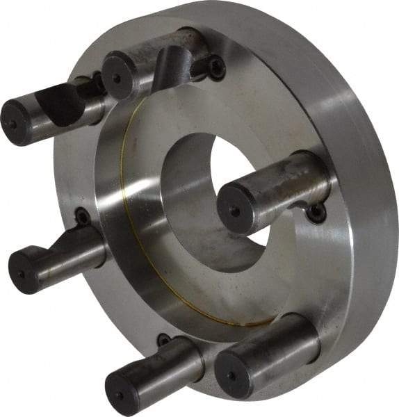 Pratt Burnerd America - Adapter Back Plate for 10" Diam Self Centering Lathe Chucks - D1-8 Mount, 2.86" Through Hole Diam, Steel - Eagle Tool & Supply