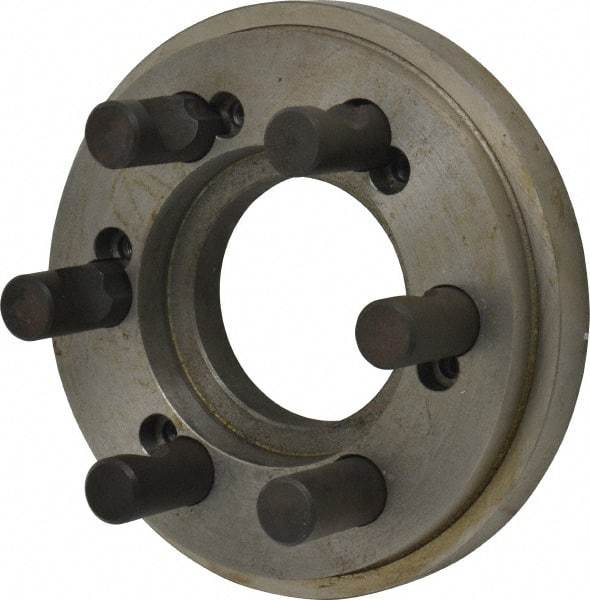 Pratt Burnerd America - Adapter Back Plate for 12" Diam Self Centering Lathe Chucks - D1-6 Mount, 3.285" Through Hole Diam, Steel - Eagle Tool & Supply
