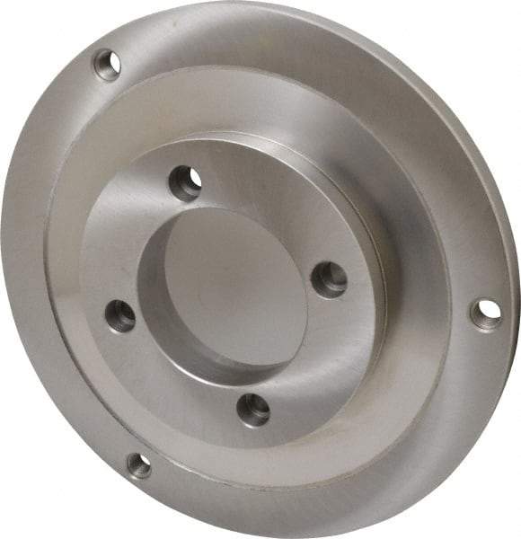 Bison - Adapter Back Plate for 12-1/2" Diam Self Centering Lathe Chucks - A2-6 Mount, 4.055" Through Hole Diam, 7.076mm ID, 12.04" OD, 3/4" Flange Height, Steel - Eagle Tool & Supply