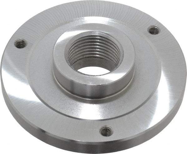 Bison - Adapter Back Plate for 5" Diam Self Centering Lathe Chucks - 1-1/2 - 8 Mount, 1.515" Through Hole Diam, 2.164mm ID, 5" OD, 0.51" Flange Height, Steel - Eagle Tool & Supply
