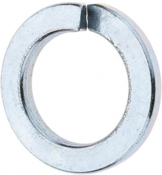 Value Collection - M22, 22.5mm ID, 35.9mm OD, 4mm Thick Split Lock Washer - Grade 8 Spring Steel, Zinc-Plated Finish, 22.5mm Min ID, 23.5mm Max ID - Eagle Tool & Supply