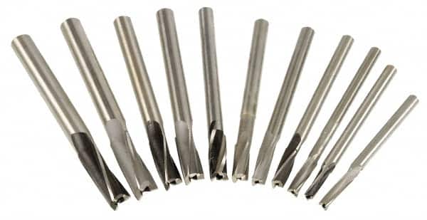 Value Collection - 11 Piece, 3 Flutes, Straight Shank, Interchangeable Pilot Counterbore Set - Eagle Tool & Supply