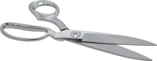 Clauss - 4-1/2" LOC, 10" OAL Chrome Plated Standard Shears - Right Hand, Chrome Plated Offset Handle, For General Purpose Use - Eagle Tool & Supply