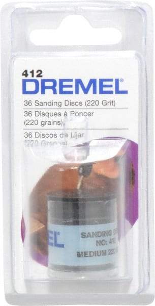 Dremel - 3/4" Diam 220 Grit Fiber Disc - Very Fine Grade, Aluminum Oxide - Eagle Tool & Supply