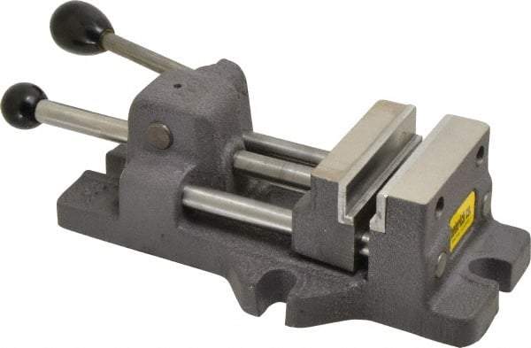 Heinrich - 3" Jaw Opening Capacity x 1-1/4" Throat Depth, Horizontal Drill Press Vise - 3" Wide x 3" High Jaw, Stationary Base, Standard Speed - Eagle Tool & Supply