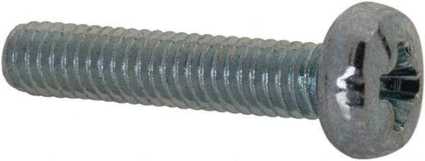 Value Collection - M2.5x0.45, 12mm Length Under Head Phillips Drive Machine Screw - Pan Head, Grade 4.8 Steel, Zinc-Plated Finish, Without Washer - Eagle Tool & Supply