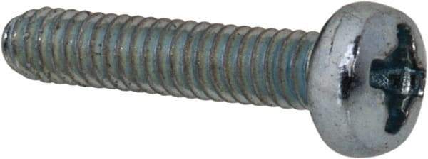Value Collection - M2x0.40, 10mm Length Under Head Phillips Drive Machine Screw - Pan Head, Grade 4.8 Steel, Zinc-Plated Finish, Without Washer - Eagle Tool & Supply