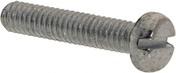 Value Collection - M2.5x0.45, 12mm Length Under Head Slotted Drive Machine Screw - Pan Head, Grade 4.8 Steel, Zinc-Plated Finish, Without Washer - Eagle Tool & Supply