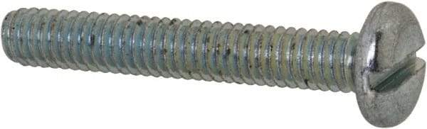 Value Collection - M2.5x0.45, 16mm Length Under Head Slotted Drive Machine Screw - Pan Head, Grade 4.8 Steel, Zinc-Plated Finish, Without Washer - Eagle Tool & Supply