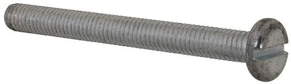 Value Collection - M6x1.00, 60mm Length Under Head Slotted Drive Machine Screw - Pan Head, Grade 4.8 Steel, Zinc-Plated Finish, Without Washer - Eagle Tool & Supply