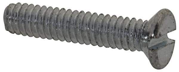 Value Collection - M2x0.40, 10mm OAL Slotted Drive Machine Screw - Flat Head, Grade 4.8 Steel, Zinc-Plated Finish, Without Washer - Eagle Tool & Supply