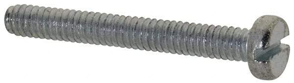 Value Collection - M2x0.40, 16mm Length Under Head Slotted Drive Machine Screw - Cheese Head, Grade 4.8 Steel, Zinc-Plated Finish, Without Washer - Eagle Tool & Supply