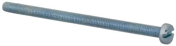 Value Collection - M3x0.50, 50mm Length Under Head Slotted Drive Machine Screw - Cheese Head, Grade 4.8 Steel, Zinc-Plated Finish, Without Washer - Eagle Tool & Supply