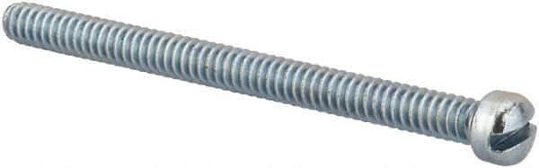 Value Collection - #6-32 UNC, 1-3/4" Length Under Head Slotted Drive Machine Screw - Fillister Head, Grade 2 Steel, Zinc-Plated Finish, Without Washer - Eagle Tool & Supply