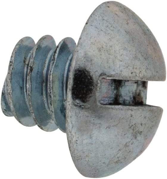 Value Collection - #10-24 UNC, 3/16" Length Under Head Slotted Drive Machine Screw - Round Head, Grade 2 Steel, Zinc-Plated Finish, Without Washer - Eagle Tool & Supply