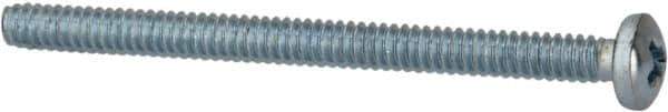Value Collection - #4-40 UNC, 1-1/2" Length Under Head Phillips Drive Machine Screw - Pan Head, Grade 2 Steel, Zinc-Plated Finish, Without Washer - Eagle Tool & Supply