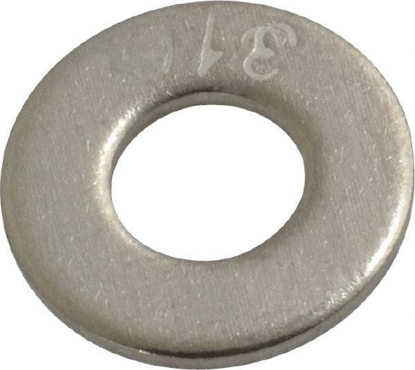 Value Collection - #12 Screw, Grade 316 Stainless Steel Standard Flat Washer - 1/4" ID x 9/16" OD, 0.065" Thick, Plain Finish - Eagle Tool & Supply