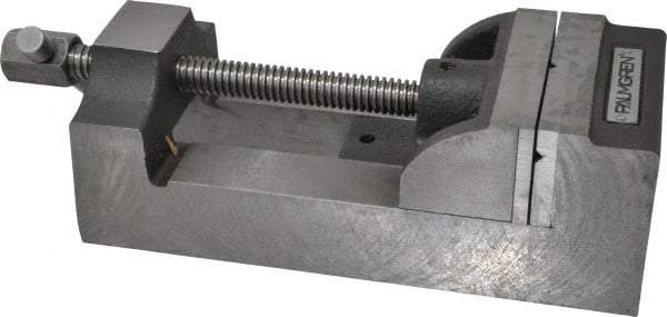 Palmgren - 4" Jaw Opening Capacity x 1-3/4" Throat Depth, Horizontal Drill Press Vise - 4" Wide Jaw, Stationary Base, Standard Speed, 10-3/4" OAL x 3-1/4" Overall Height, Cast Iron - Eagle Tool & Supply