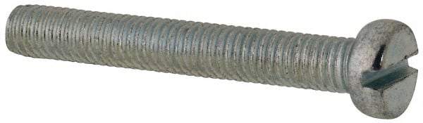 Value Collection - M5x0.80, 35mm Length Under Head Slotted Drive Machine Screw - Cheese Head, Grade 4.8 Steel, Zinc-Plated Finish, Without Washer - Eagle Tool & Supply
