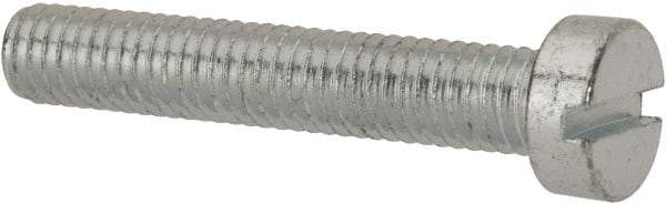 Value Collection - M6x1.00, 35mm Length Under Head Slotted Drive Machine Screw - Cheese Head, Grade 4.8 Steel, Zinc-Plated Finish, Without Washer - Eagle Tool & Supply