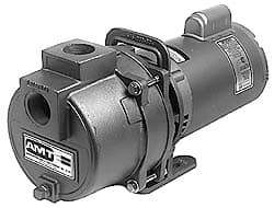 American Machine & Tool - 115/230 Volt, 1 Phase, 3 HP, High Pressure Self Priming Centrifugal Booster Pump - 1-1/2 Inch Inlet, 81 Head Pressure, Cast Iron Housing, Bronze Impeller, Buna N Seal - Eagle Tool & Supply