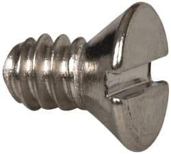 Value Collection - #6-32 UNC, 1/4" OAL Slotted Drive Machine Screw - Flat Head, Grade 316 Stainless Steel, Uncoated, Without Washer - Eagle Tool & Supply