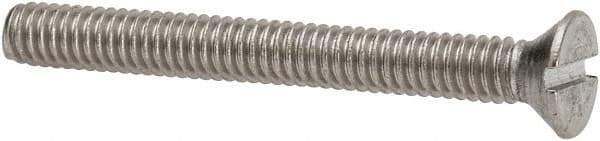 Value Collection - #8-32 UNC, 1-1/2" OAL Slotted Drive Machine Screw - Flat Head, Grade 316 Stainless Steel, Uncoated, Without Washer - Eagle Tool & Supply
