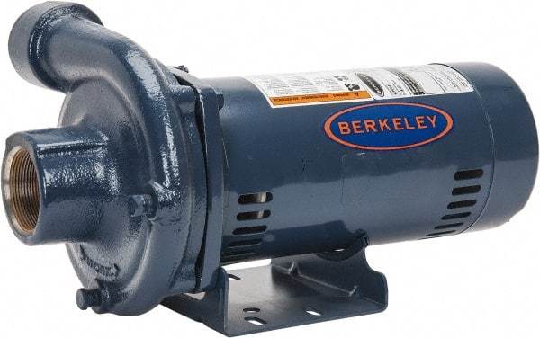 Berkeley - TEFC Motor, 208-230/460 Volt, 3 Phase, 2-1/2 HP, Cast Iron Straight Pump - 2 Inch Inlet, 1-1/2 Inch Outlet, 142 Max Head psi, Brass Impeller - Eagle Tool & Supply