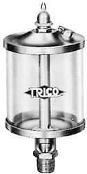 Trico - 1 Outlet, Glass Bowl, 10 Ounce Manual-Adjustable Oil Reservoir - 1/4 NPT Outlet, 3-1/8" Diam x 6-13/16" High - Eagle Tool & Supply