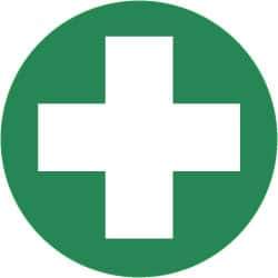 NMC - Hard Hat Label - White on Green, 2" Thick, For Accident Prevention - Eagle Tool & Supply