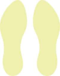 NMC - Foot Prints (Graphic), Pressure Sensitive Vinyl Exit Sign - 6" Wide x 10" High, Glow-in-the-Dark - Eagle Tool & Supply