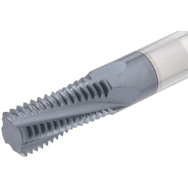 Iscar - 1/8-27 NPT, 0.2362" Cutting Diam, 3 Flute, Solid Carbide Helical Flute Thread Mill - Internal/External Thread, 9.9mm LOC, 58mm OAL, 6mm Shank Diam - Eagle Tool & Supply