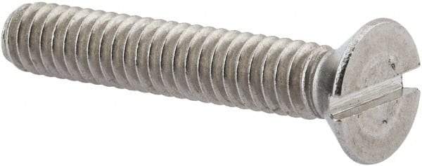 Value Collection - 1/4-20 UNC, 1-1/2" OAL Slotted Drive Machine Screw - Flat Head, Grade 316 Stainless Steel, Uncoated, Without Washer - Eagle Tool & Supply
