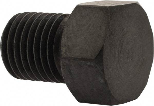 Gibraltar - 11/16" OAL, 1/4" Head Height, Low Carbon Steel, Threaded Rest Button - Black Oxide Coating, 3/8-24 Thread, 1/2" Hex - Eagle Tool & Supply