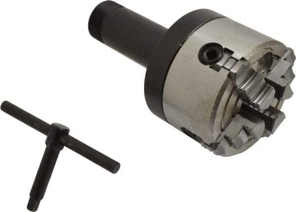 Interstate - 4 Jaws, 3" Diam, Independent Manual Lathe Chuck - 5C Mount Spindle, Reversible, 4,000 Max RPM, 0.765" Through Hole Diam, Cast Iron - Eagle Tool & Supply