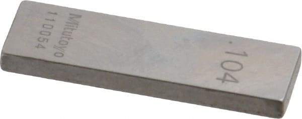 Mitutoyo - 0.104" Rectangular Steel Gage Block - Accuracy Grade 0, Includes Certificate of Inspection - Eagle Tool & Supply