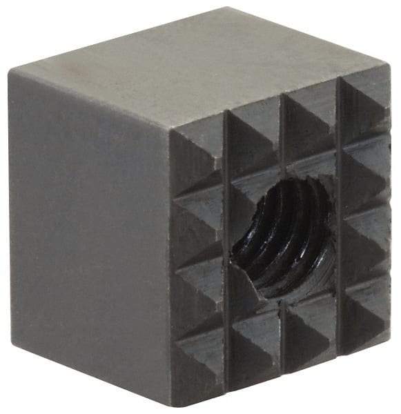 Fairlane - 3/8" Square, 10-32 Thread, 3/8" High, Extra Fine Tooth Grade, Diamond Serration, High Speed Steel, Square Positioning Gripper - 0.03 x 45A° Chamfer, Black Oxide Finish - Eagle Tool & Supply